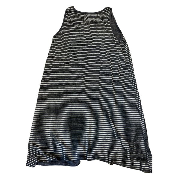 Soma Navy & White Striped Sleeveless Midi Dress L Classic Preppy Soft - Picture 4 of 5